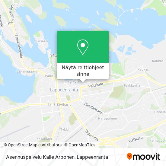 Asennuspalvelu Kalle Arponen kartta