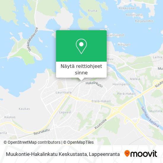 Muukontie-Hakalinkatu Keskustasta kartta
