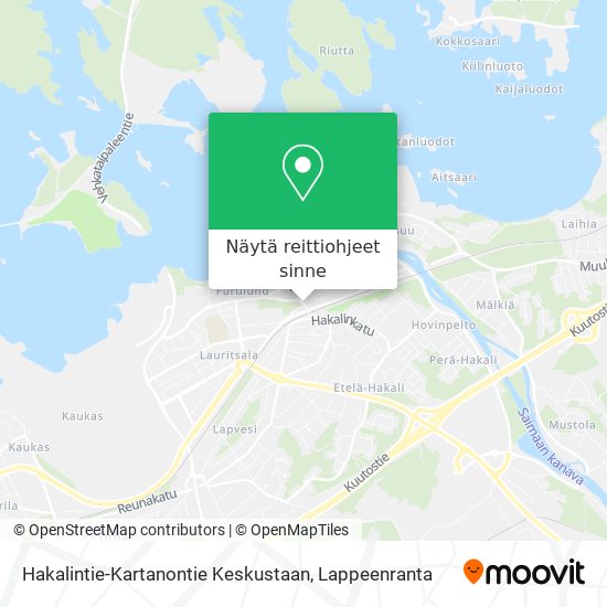 Hakalintie-Kartanontie Keskustaan kartta
