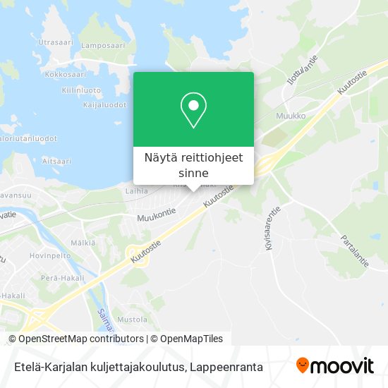 Etelä-Karjalan kuljettajakoulutus kartta