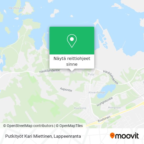 Putkityöt Kari Miettinen kartta