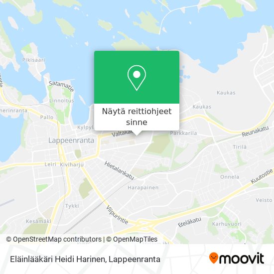 Eläinlääkäri Heidi Harinen kartta