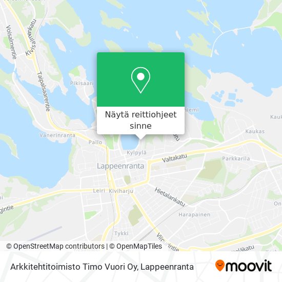 Arkkitehtitoimisto Timo Vuori Oy kartta