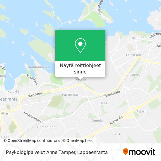 Psykologipalvelut Anne Tamper kartta