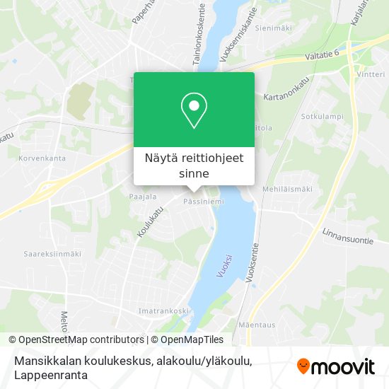 Mansikkalan koulukeskus, alakoulu / yläkoulu kartta