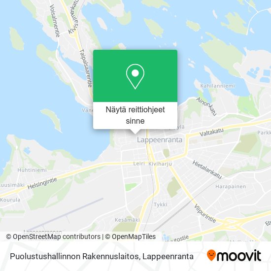 Puolustushallinnon Rakennuslaitos kartta