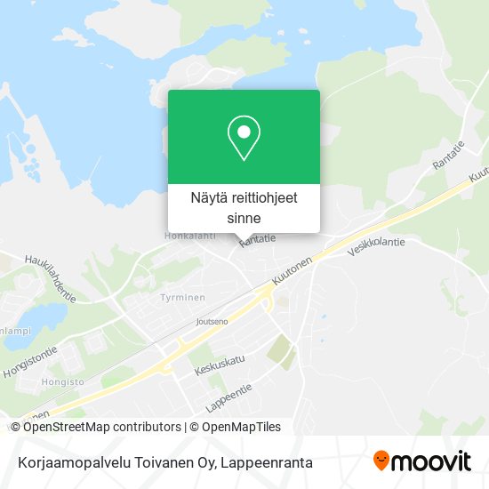 Korjaamopalvelu Toivanen Oy kartta