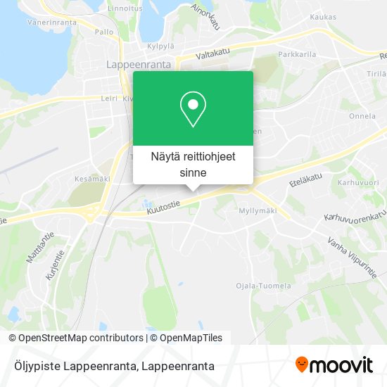 Öljypiste Lappeenranta kartta