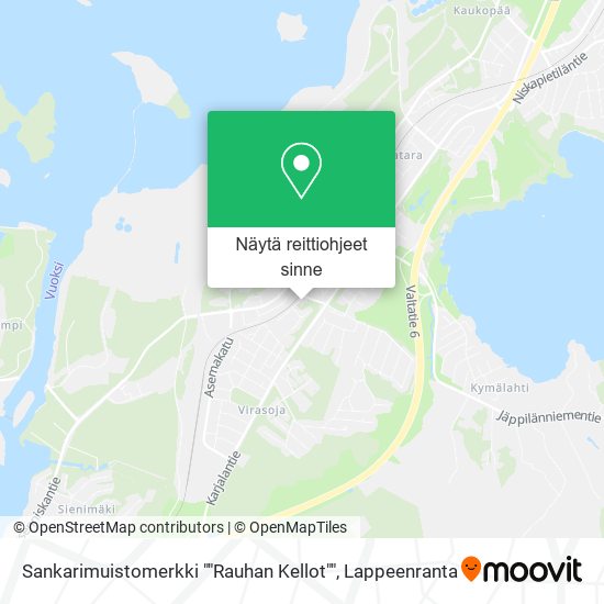 Sankarimuistomerkki ""Rauhan Kellot"" kartta