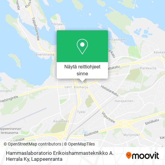 Hammaslaboratorio Erikoishammasteknikko A. Herrala Ky kartta