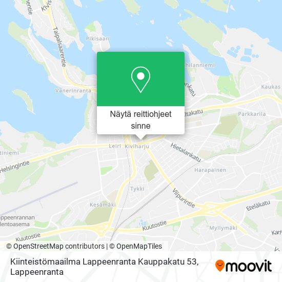 Kiinteistömaailma Lappeenranta Kauppakatu 53 kartta
