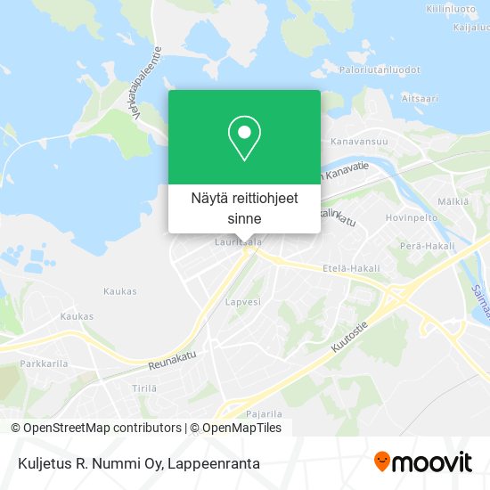 Kuljetus R. Nummi Oy kartta