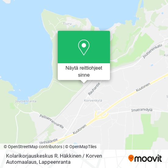 Kolarikorjauskeskus R. Häkkinen / Korven Automaalaus kartta