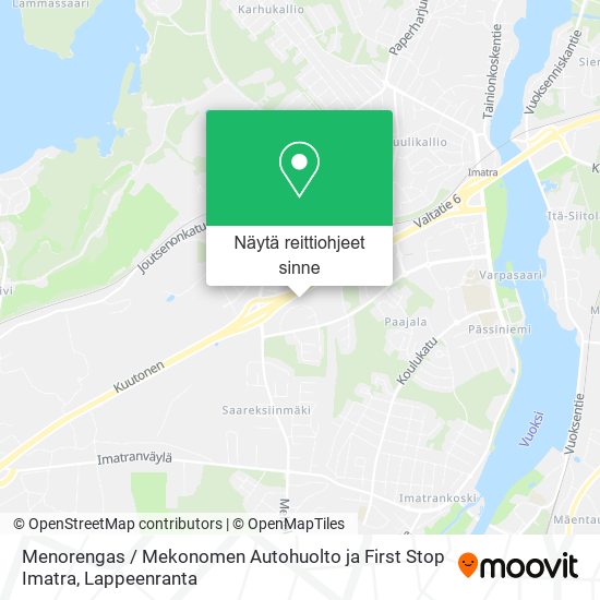 Menorengas / Mekonomen Autohuolto ja First Stop Imatra kartta