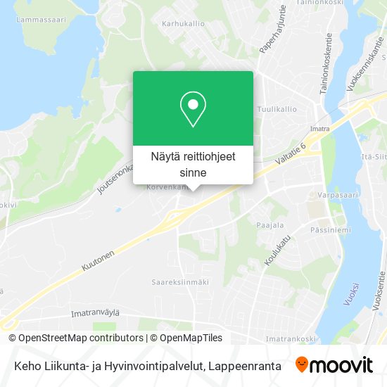 Keho Liikunta- ja Hyvinvointipalvelut kartta