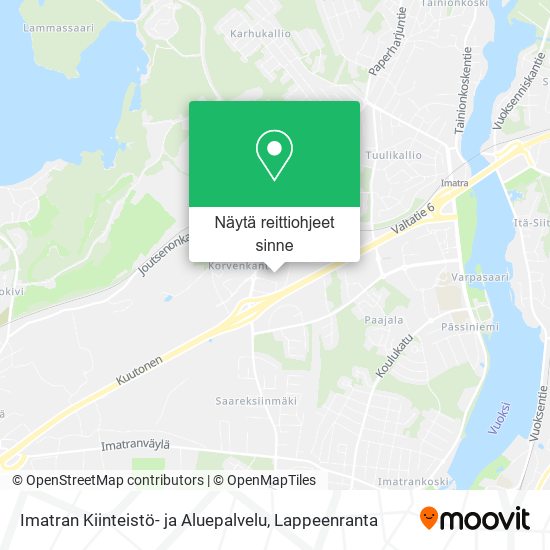 Imatran Kiinteistö- ja Aluepalvelu kartta