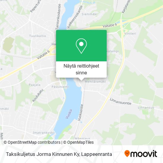 Taksikuljetus Jorma Kinnunen Ky kartta