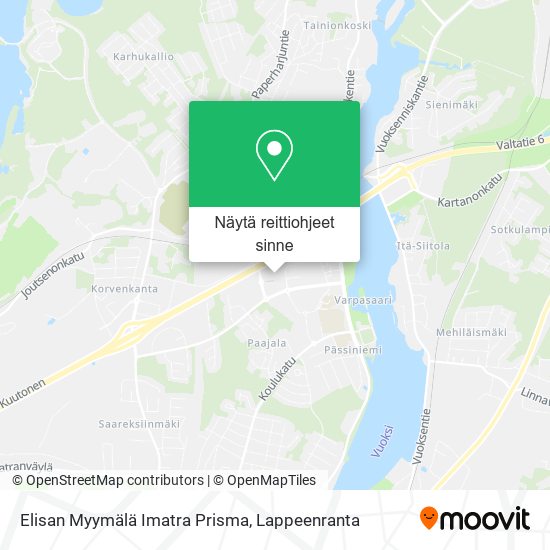 Elisan Myymälä Imatra Prisma kartta