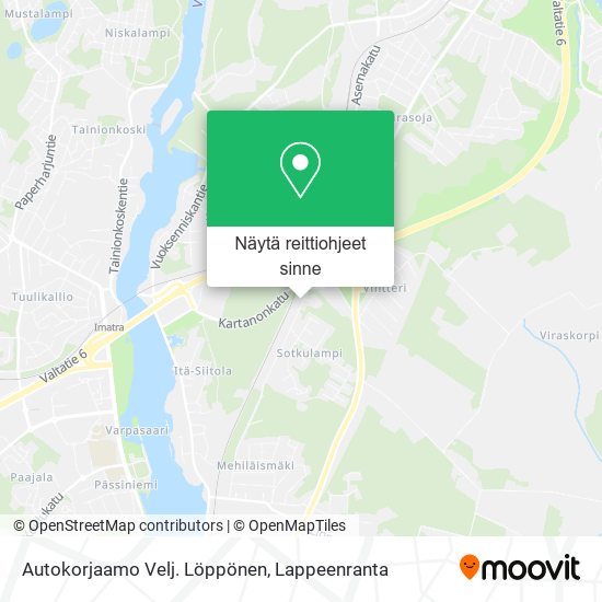 Autokorjaamo Velj. Löppönen kartta