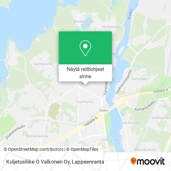 Kuljetusliike O Valkonen Oy kartta