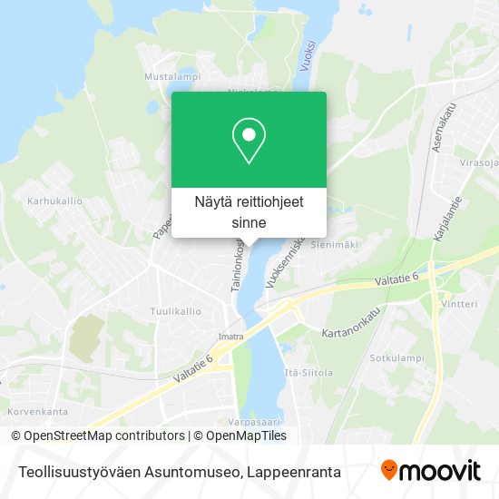 Teollisuustyöväen Asuntomuseo kartta