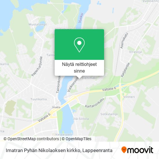 Imatran Pyhän Nikolaoksen kirkko kartta