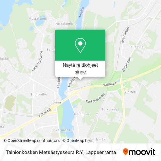 Tainionkosken Metsästysseura R.Y. kartta