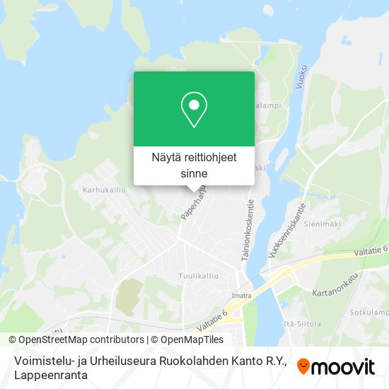 Voimistelu- ja Urheiluseura Ruokolahden Kanto R.Y. kartta