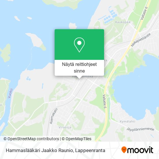 Hammaslääkäri Jaakko Raunio kartta