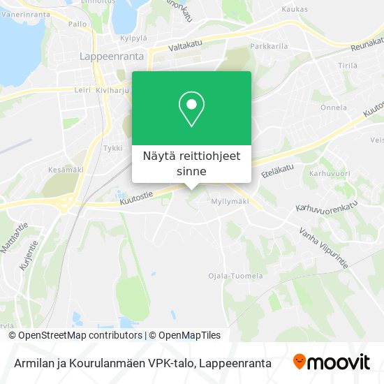 Armilan ja Kourulanmäen VPK-talo kartta