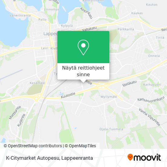 K-Citymarket Autopesu kartta