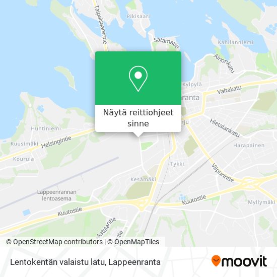 Lentokentän valaistu latu kartta