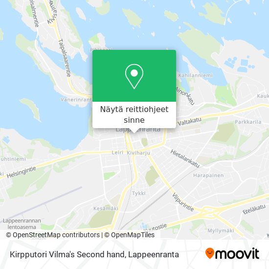 Kirpputori Vilma's Second hand kartta