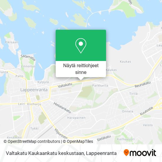 Valtakatu Kaukaankatu keskustaan kartta