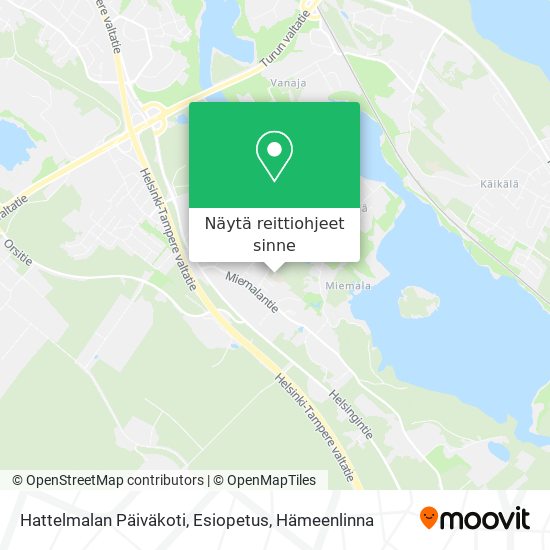 Hattelmalan Päiväkoti, Esiopetus kartta