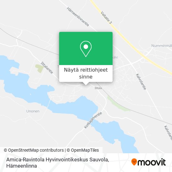 Amica-Ravintola Hyvinvointikeskus Sauvola kartta