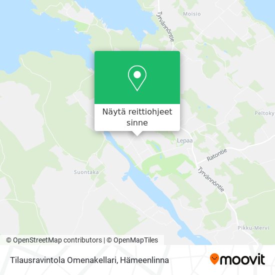 Tilausravintola Omenakellari kartta