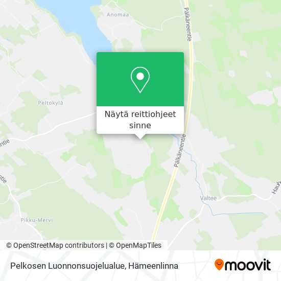 Pelkosen Luonnonsuojelualue kartta