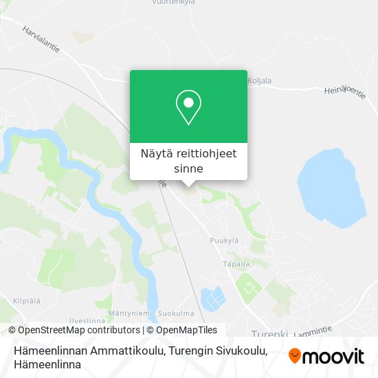 Hämeenlinnan Ammattikoulu, Turengin Sivukoulu kartta