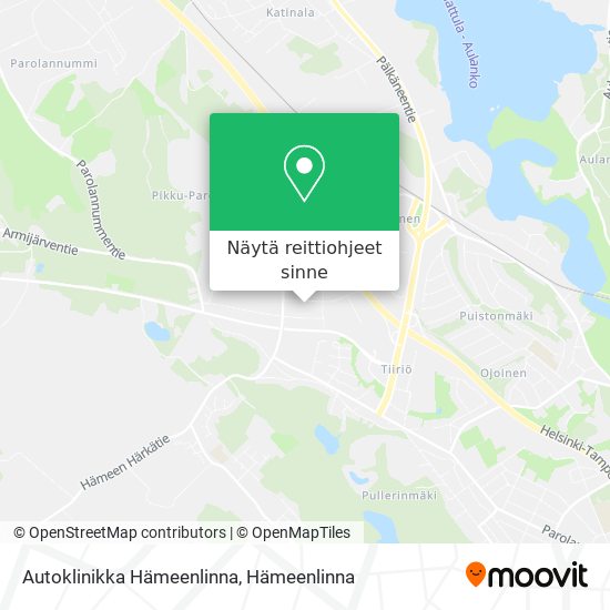 Autoklinikka Hämeenlinna kartta