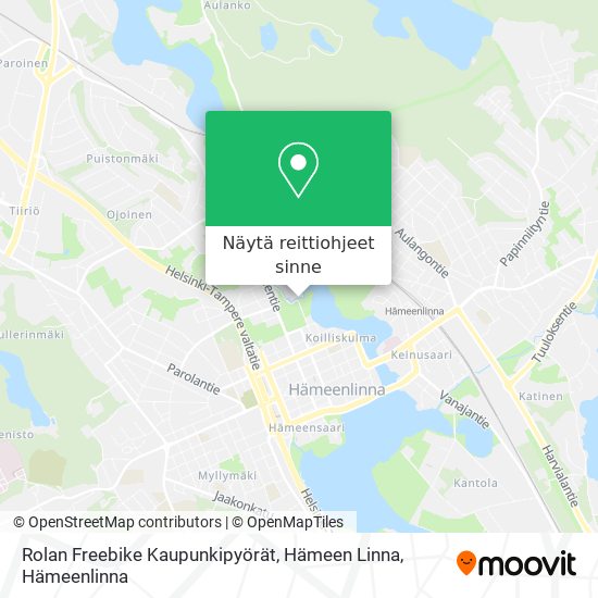 Rolan Freebike Kaupunkipyörät, Hämeen Linna kartta