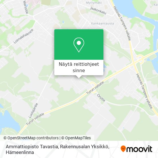 Ammattiopisto Tavastia, Rakennusalan Yksikkö kartta
