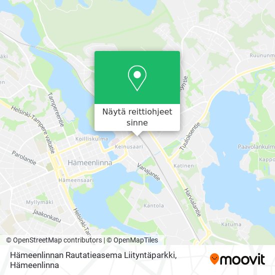 Hämeenlinnan Rautatieasema Liityntäparkki kartta