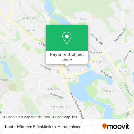 Kanta-Hämeen Eläinklinikka kartta