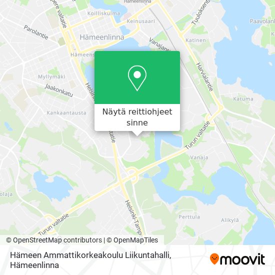 Hämeen Ammattikorkeakoulu Liikuntahalli kartta
