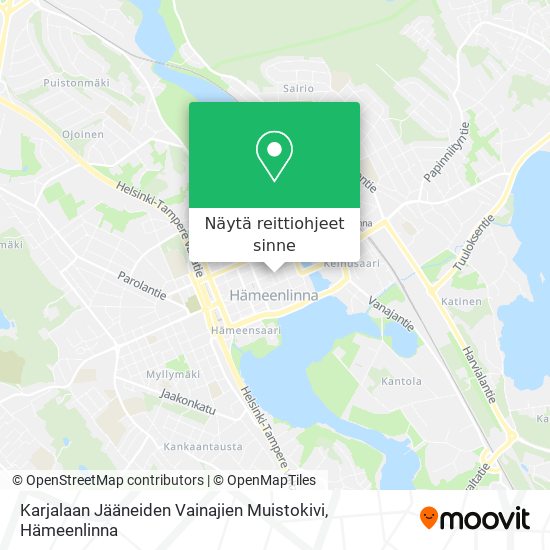 Karjalaan Jääneiden Vainajien Muistokivi kartta