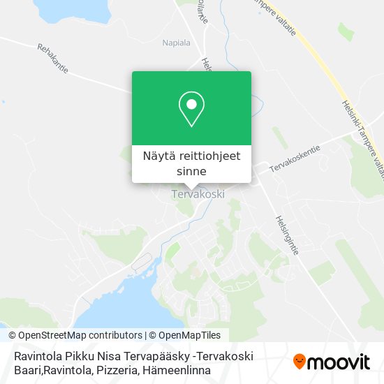 Ravintola Pikku Nisa Tervapääsky -Tervakoski Baari,Ravintola, Pizzeria kartta