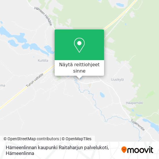 Hämeenlinnan kaupunki Raitaharjun palvelukoti kartta