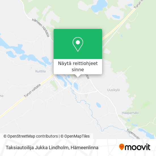 Taksiautoilija Jukka Lindholm kartta
