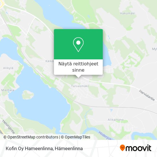 Kofin Oy Hameenlinna kartta